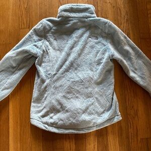 Light Blue Fuzzy North Face Zip Up